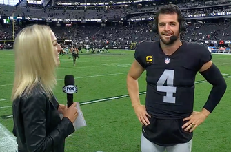 ‘He has the ear of the locker room’ – Derek Carr speaks on coach Rich Bisaccia after Raiders’ 33-22 victory over Eagles.