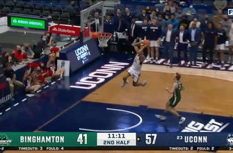 Andre Jackson steals and sends home a massive dunk to extend UConn’s lead