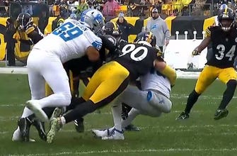 TJ Watt goes down with a hip injury while sacking Lions’ QB Jared Goff
