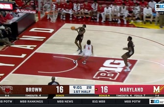 Kino Lily Jr. connects with Jaylan Gainey for impressive alley-oop as Brown stays competitive against Maryland