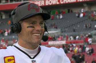 ‘This was a great team win’ — Tom Brady speaks with Erin Andrews on the Bucs’ dominant victory over Eagles thumbnail