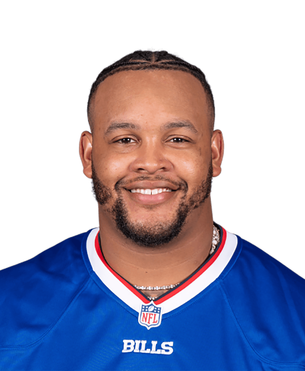 Buffalo Bills offensive tackle Dion Dawkins (73) greets fans after