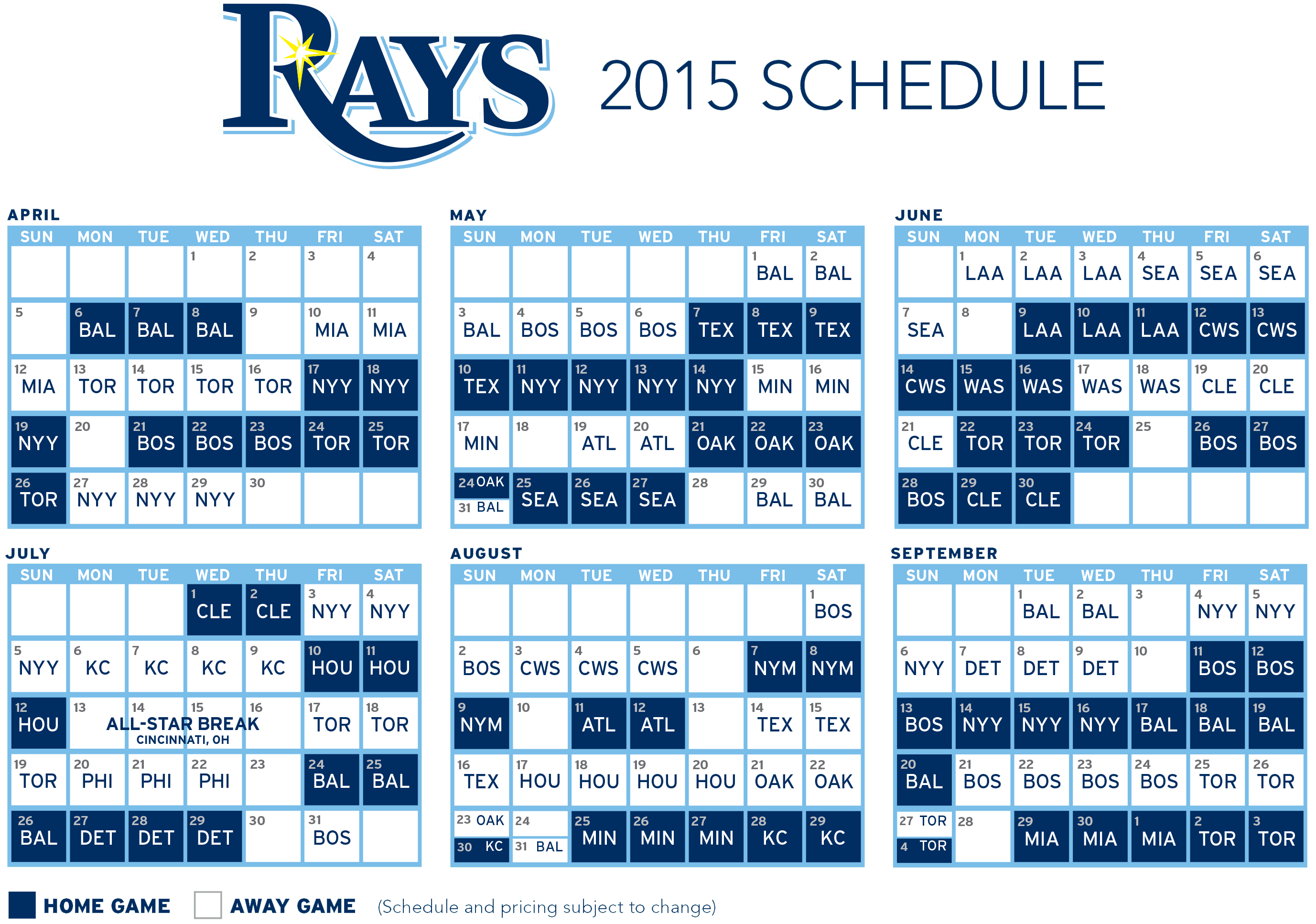 Tampa Bays Rays to open 2015 season at home vs Baltimore Orioles FOX