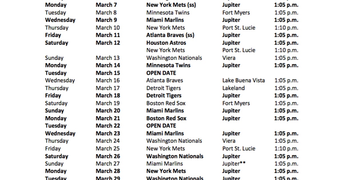 St Louis Cardinals 2021 Spring Training Schedule Paul Smith