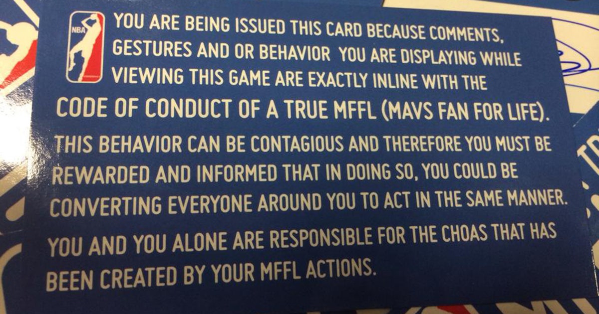 Nba Warning Card