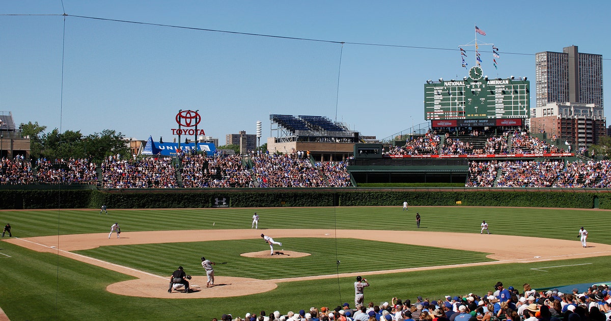 Here's what Wrigley Field looks like without the bleachers and ivy ...