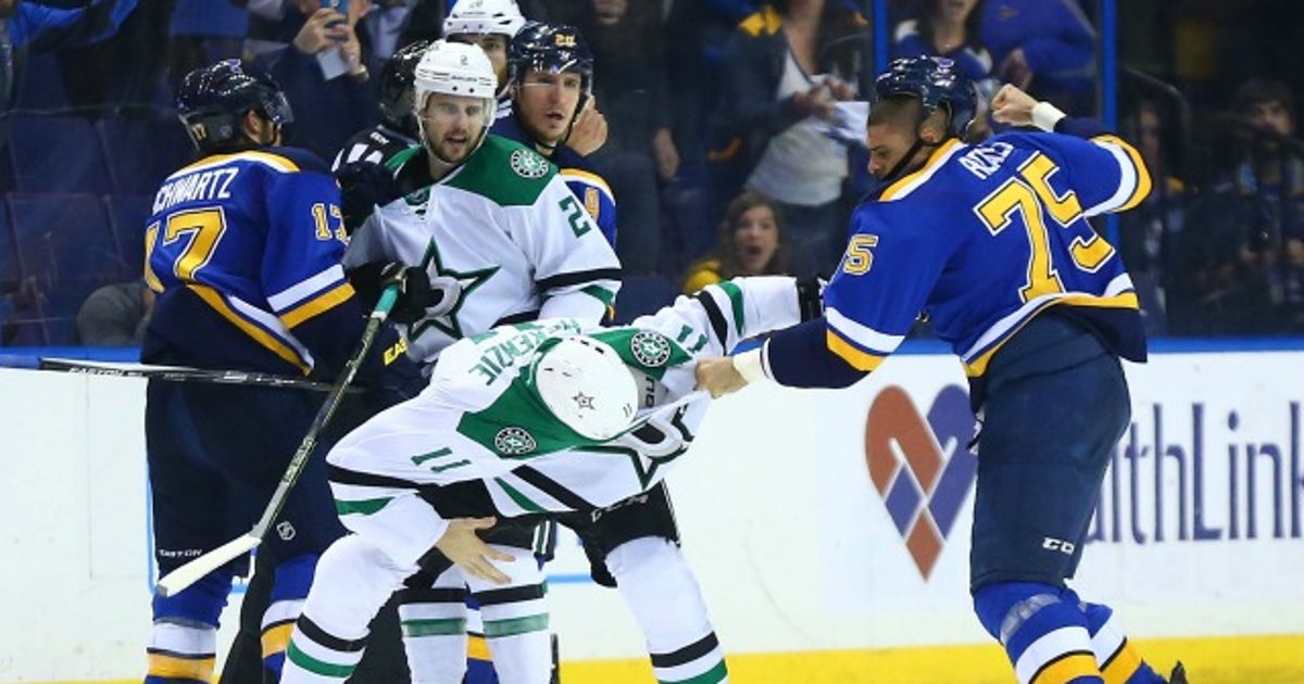 Blues enforcer blows a kiss to Dallas Stars bench after fight FOX Sports
