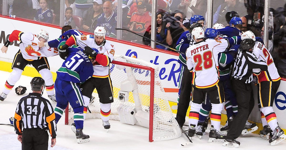 Late Canucks-Flames brawl produces 132 penalty minutes ...