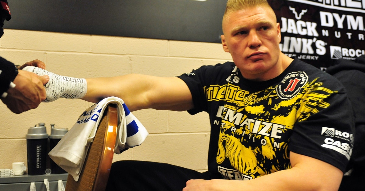 Brock Lesnar's hands are bigger than any UFC glove available FOX Sports
