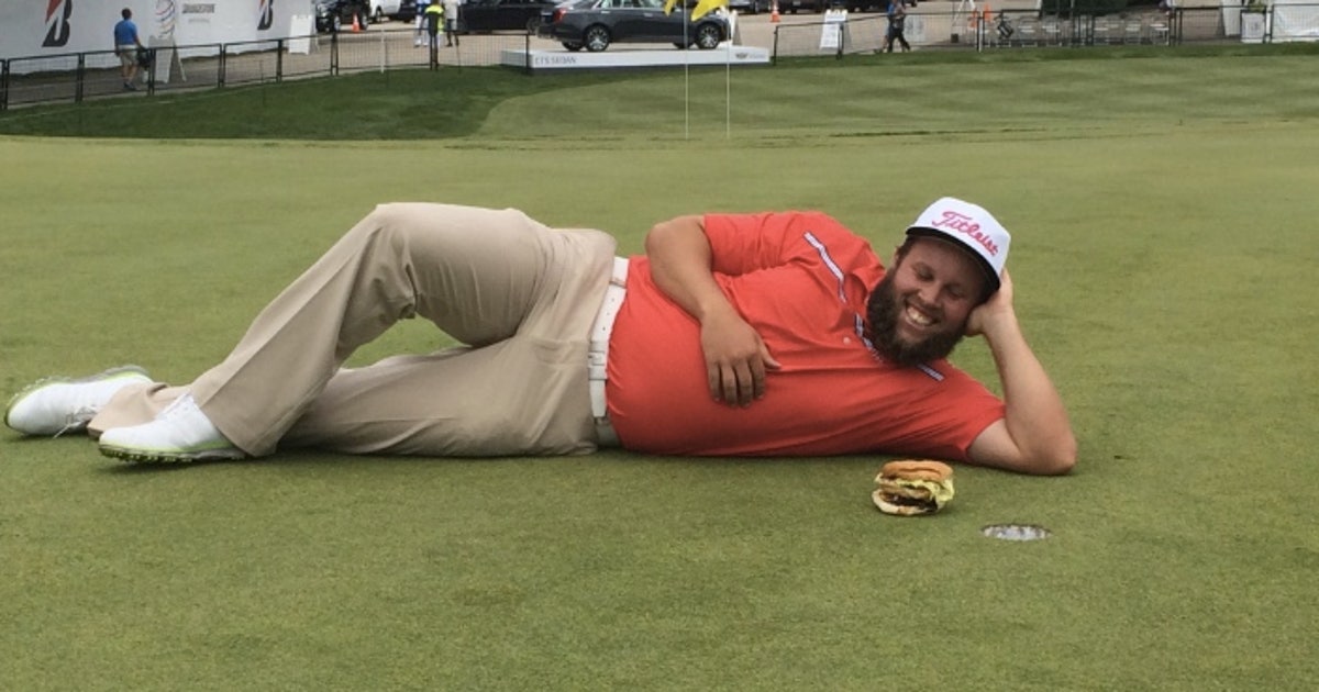 Pro golfer nicknamed #39 Beef #39 obliterates a burger with his driver FOX