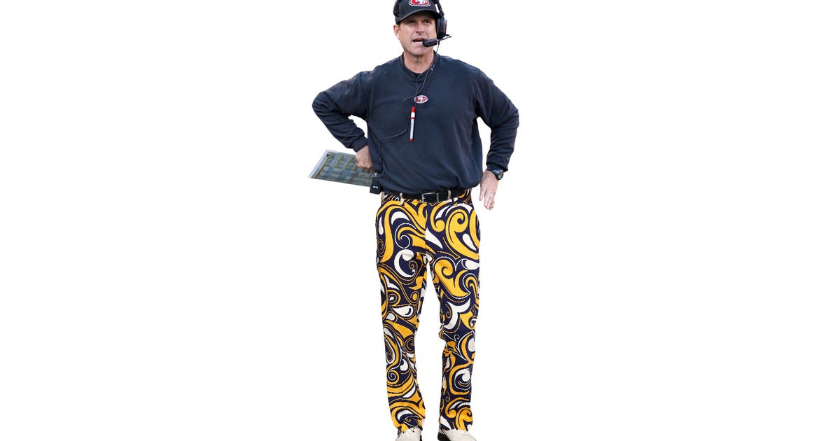 What if Jim Harbaugh wore his pleated khaki pants all the 