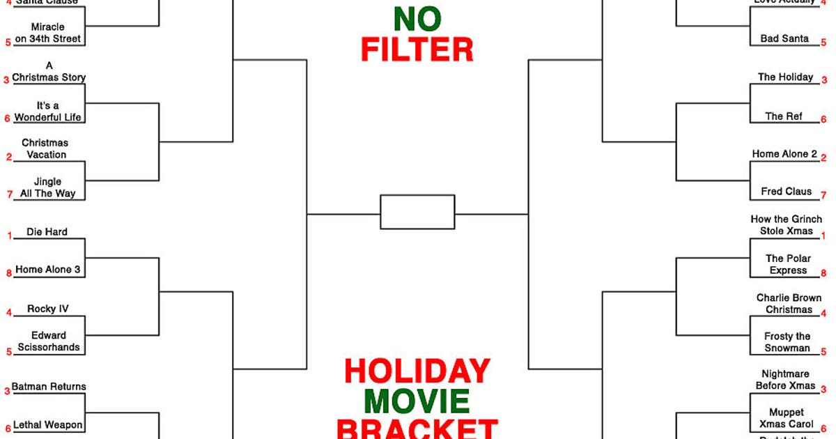 The No Filter Holiday Movie Bracket is here Fill out yours now FOX
